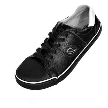 Skórzane trampki treeps low typu barefoot black white 4