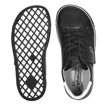 Skórzane trampki treeps low typu barefoot black white 5