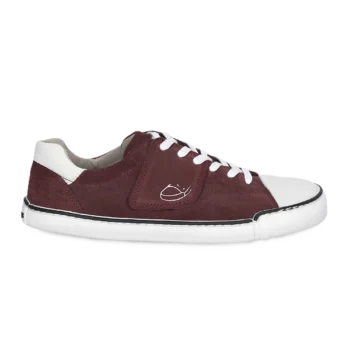 Skórzane trampki treeps low typu barefoot w kolorze burgundy suede 1