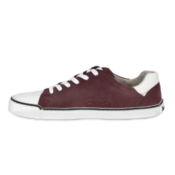 Skórzane trampki treeps low typu barefoot w kolorze burgundy suede 2
