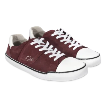 Skórzane trampki treeps low typu barefoot w kolorze burgundy suede 3
