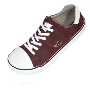 Skórzane trampki treeps low typu barefoot w kolorze burgundy suede 4