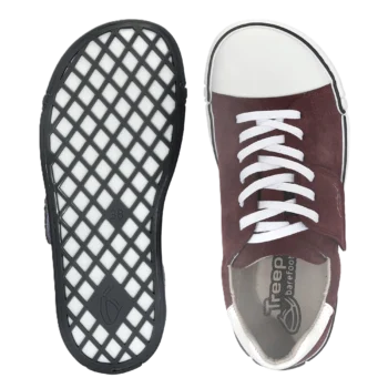 Skórzane trampki treeps low typu barefoot w kolorze burgundy suede 5