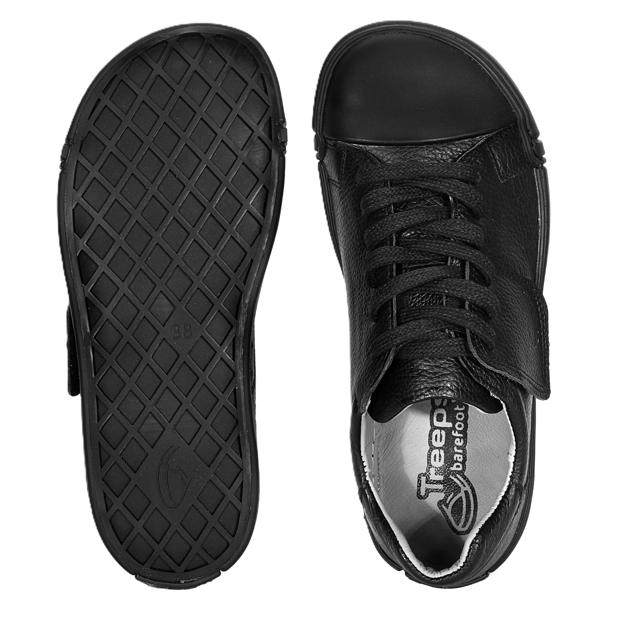 Czarne skórzane trampki treeps low typu barefoot 5