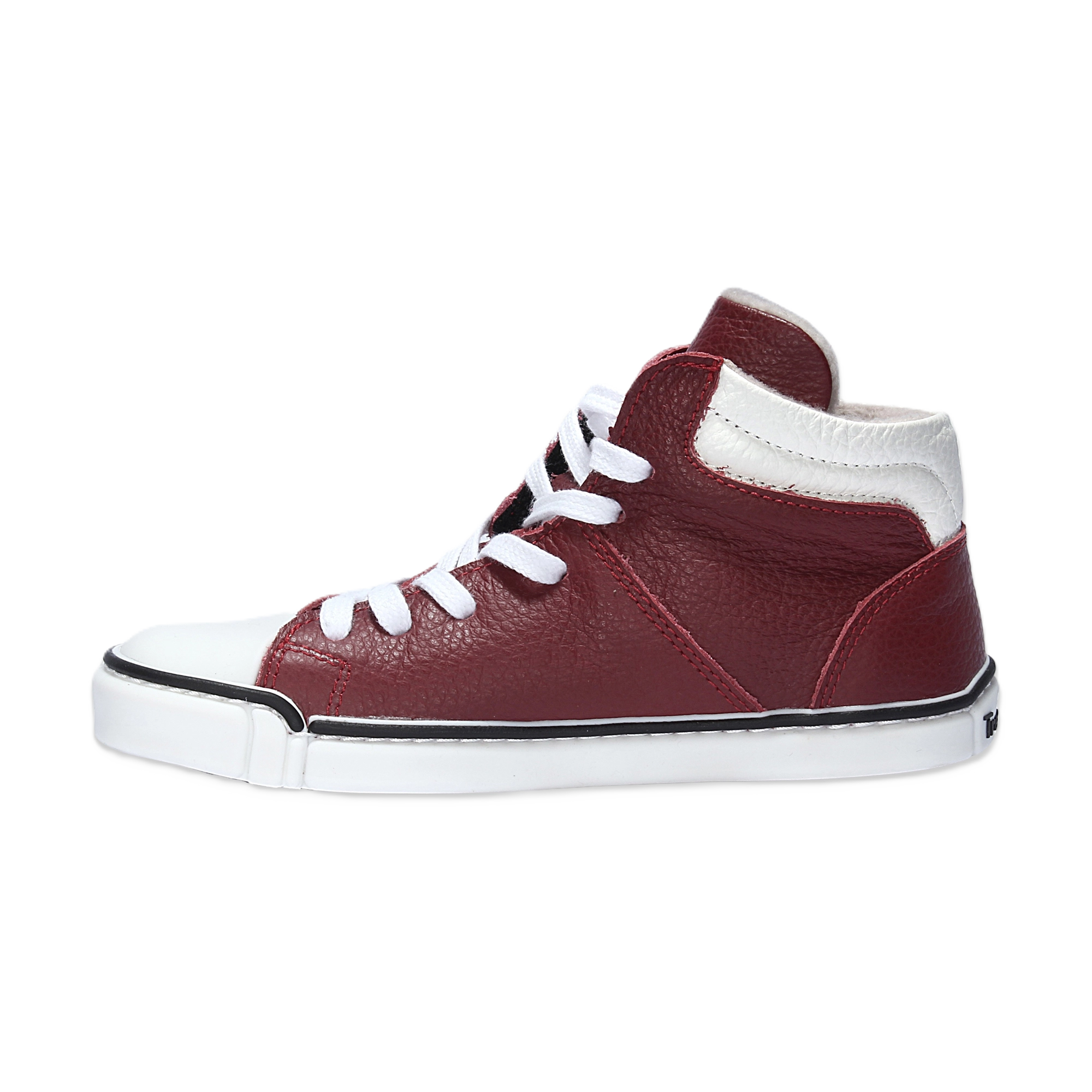 Skórzane trampki barefoot treeps high red 2