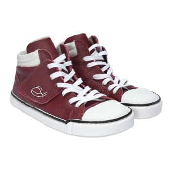 Skórzane trampki barefoot treeps high red 3