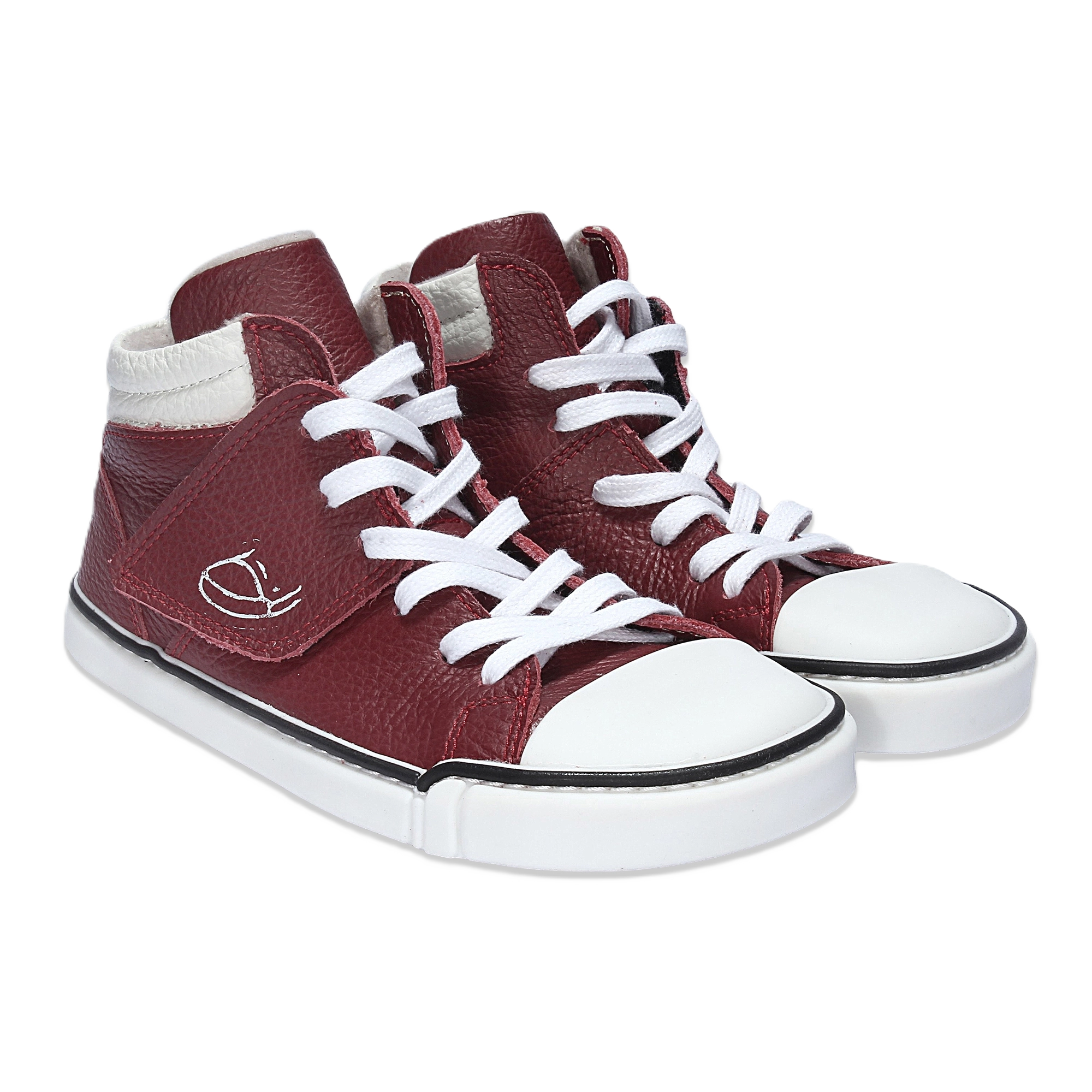 Skórzane trampki barefoot treeps high red 3