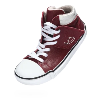Skórzane trampki barefoot treeps high red 4
