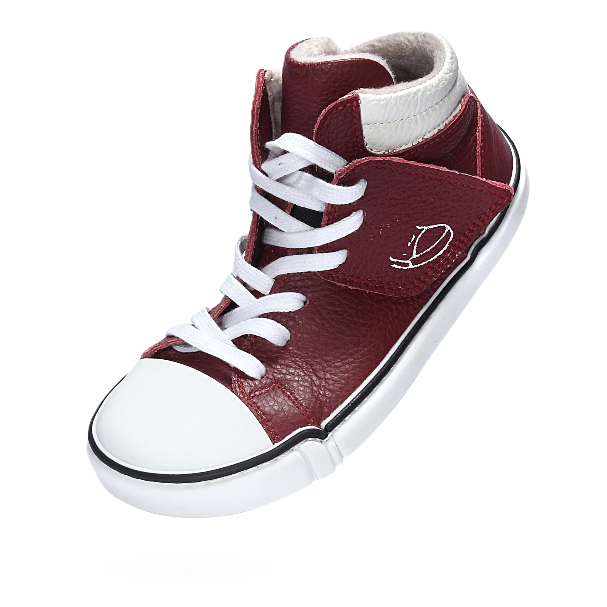 Skórzane trampki barefoot treeps high red 4