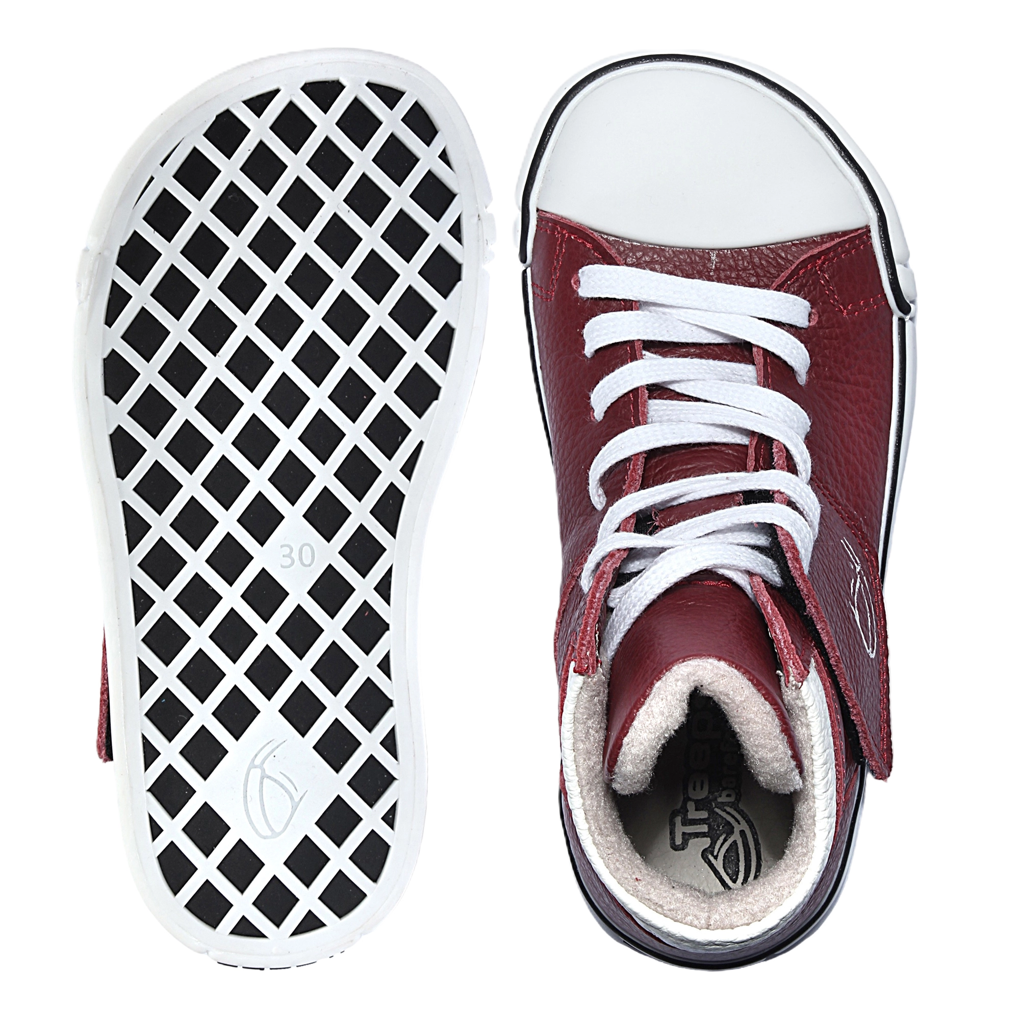 Skórzane trampki barefoot treeps high red 5