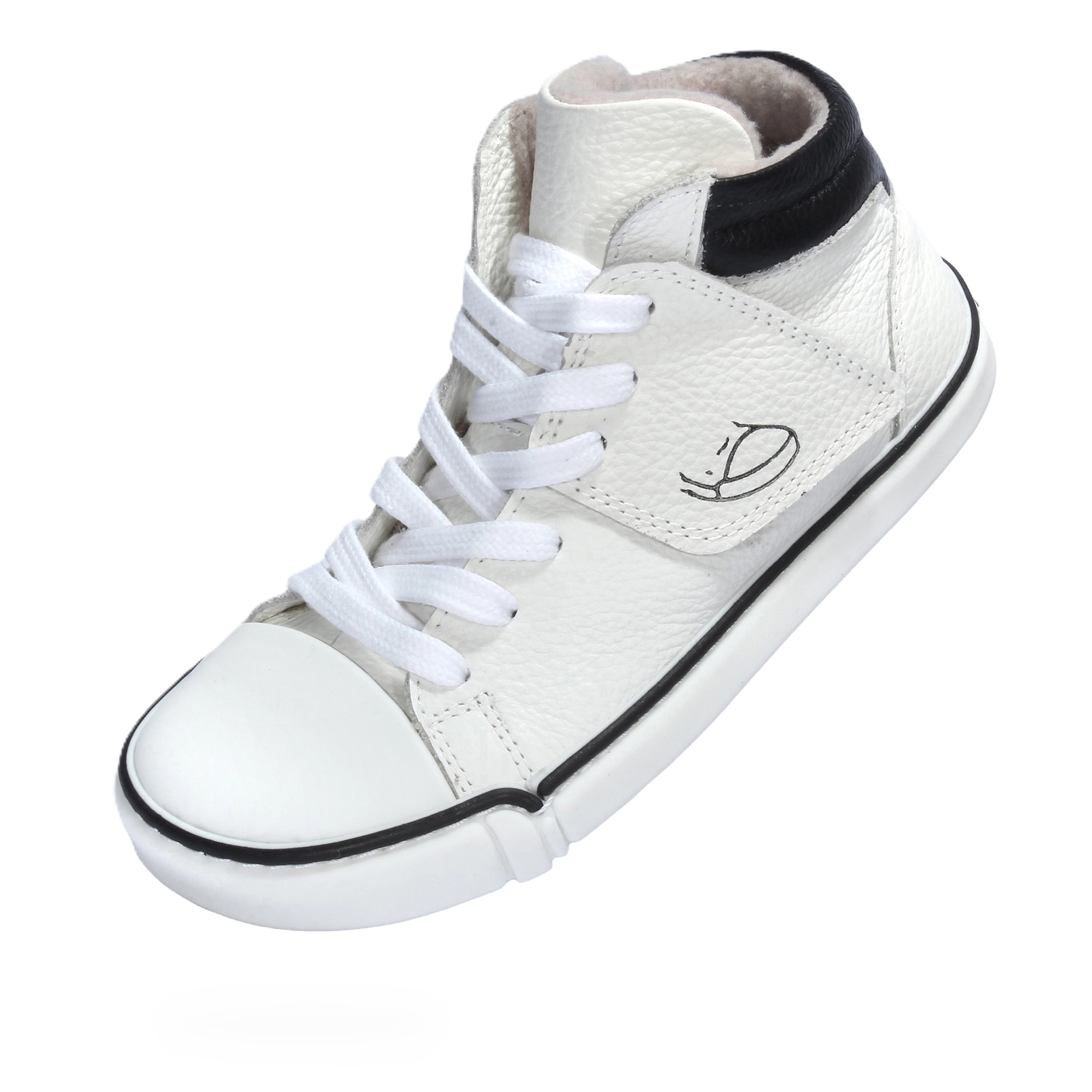 Skórzane trampki treeps high typu barefoot białe 4