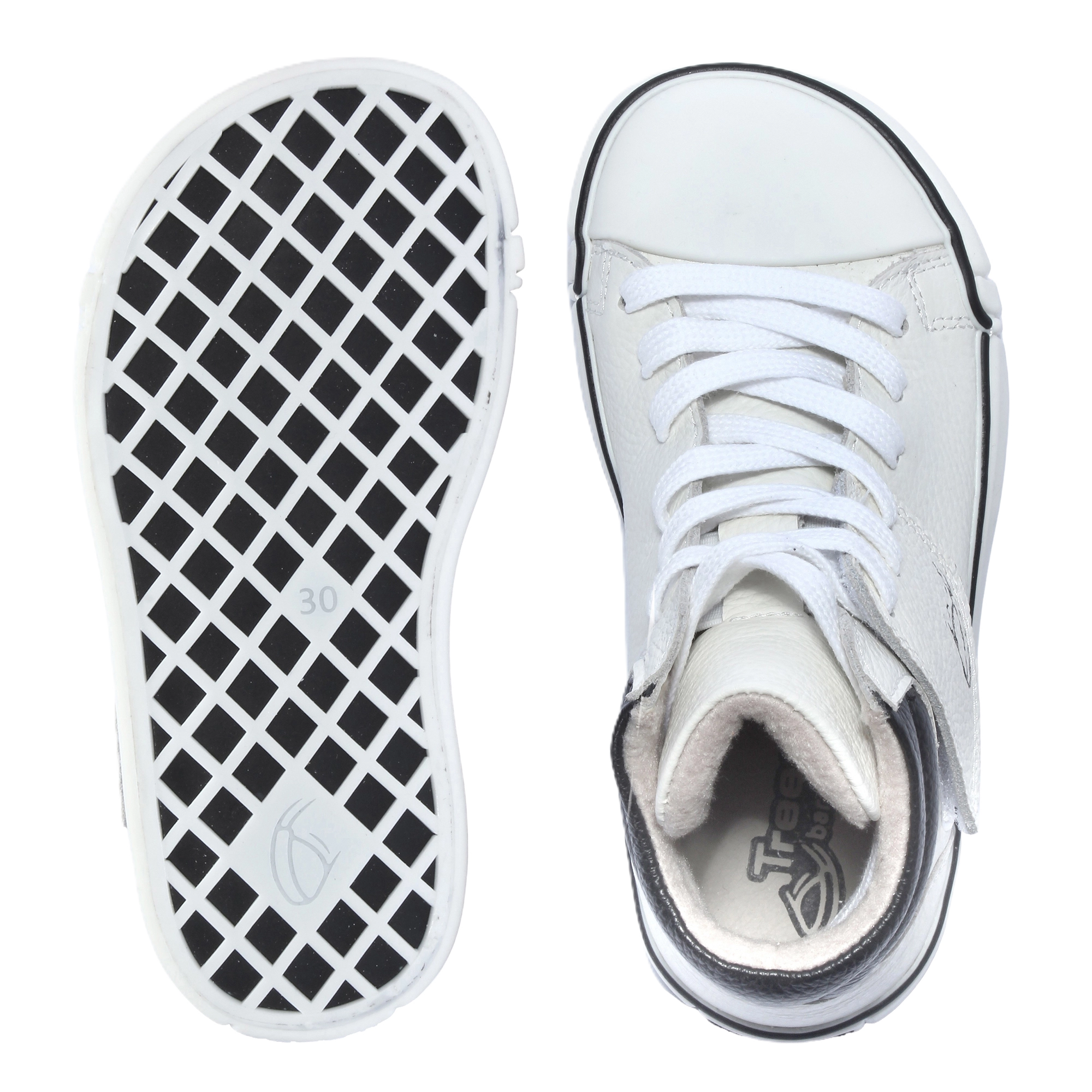 Skórzane trampki treeps high typu barefoot białe 5