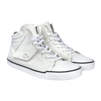 Białe skórzane trampki treeps high typu barefoot 3