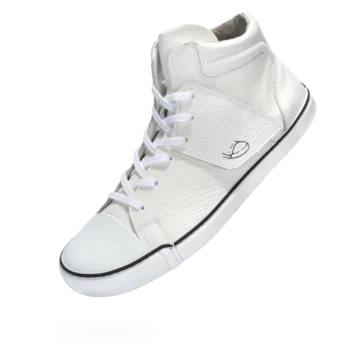 Białe skórzane trampki treeps high typu barefoot 4